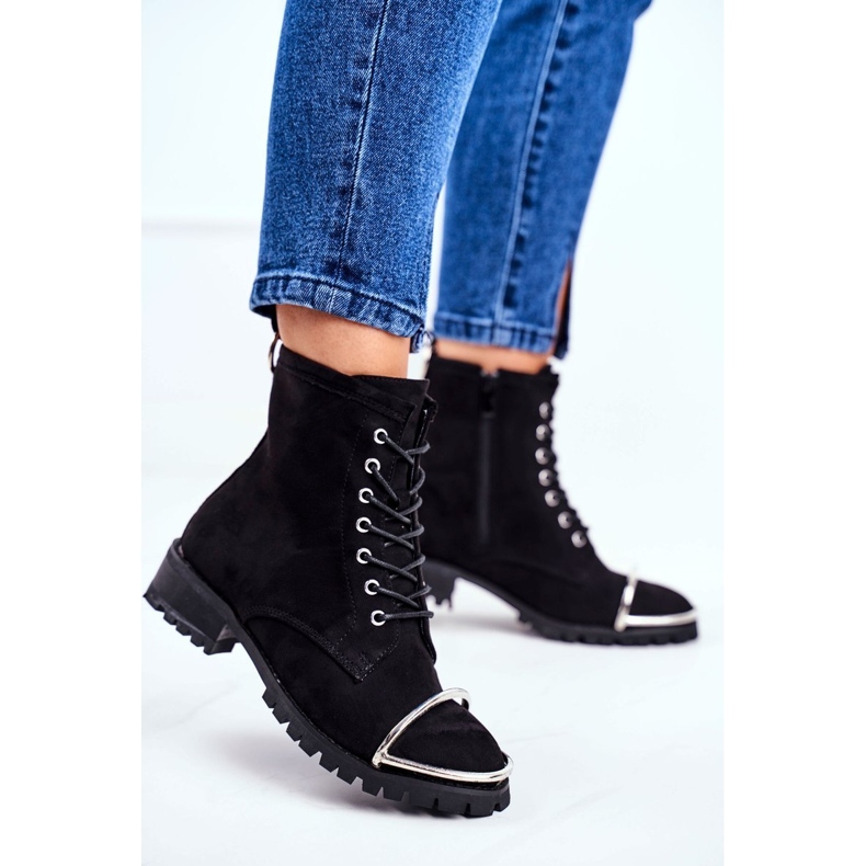 Women's Boots Lu Boo Black Suede Workers with a Steel Jacksy frame 1
