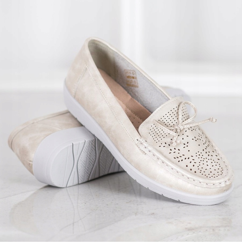 SHELOVET Comfortable loafers golden 1