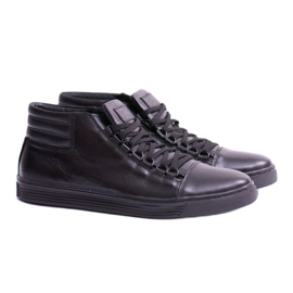 KENT Black Torres Men's Leather Sneakers 1