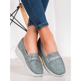 SHELOVET Comfortable Loafers On The Platform blue 1
