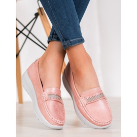 SHELOVET Comfortable Loafers On The Platform pink 2