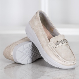 SHELOVET Comfortable Loafers On The Platform yellow 1