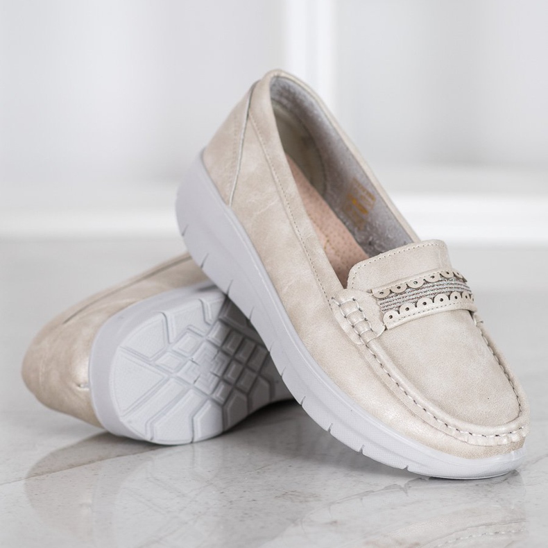 SHELOVET Comfortable Loafers On The Platform yellow 1