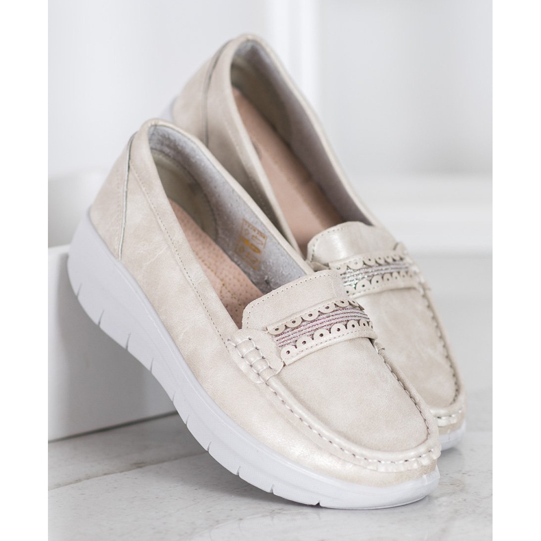 SHELOVET Comfortable Loafers On The Platform yellow 2