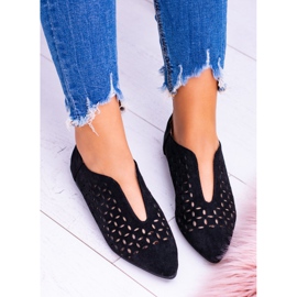 Lu Boo Black Suede Women's Slip-on Synthia shoes 2