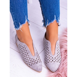 Lu Boo Gray Suede Women's Slip-on Synthia shoes grey 2