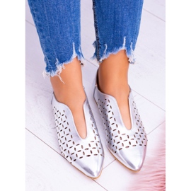Lu Boo Silver Women's Synthia Slip-On Shoes grey 2
