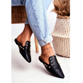 Lu Boo Women's Slippers Mule Seniorita Black 1