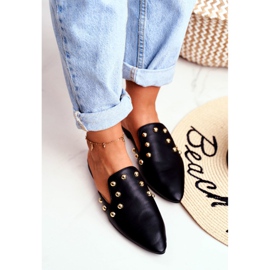 Lu Boo Women's Slippers Mule Seniorita Black 2