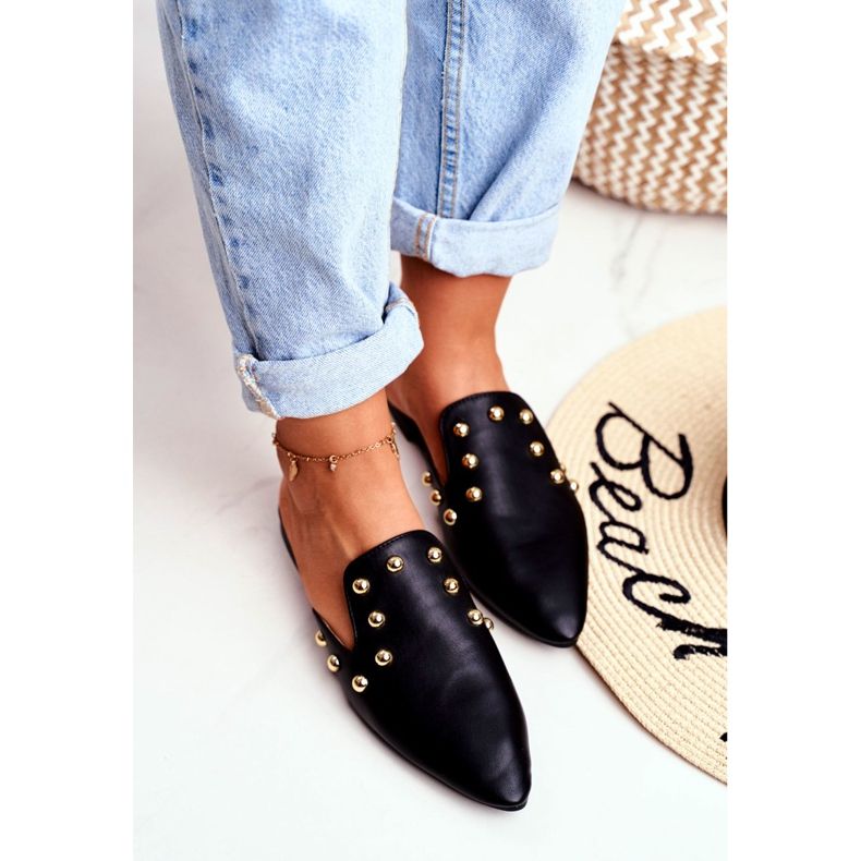 Lu Boo Women's Slippers Mule Seniorita Black 2