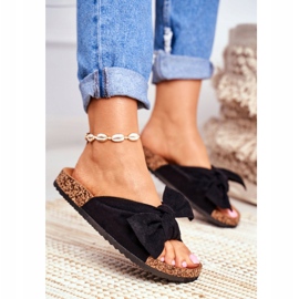 PS1 Women's Slippers On Cork Bows Wendy Black 1 PS1 Women's Slippers On Cork Bows Wendy Black 1