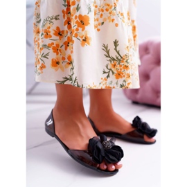 Lu Boo | Rubber Ballerinas Meliski Flowers Black Candela 1