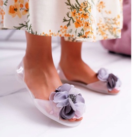 Lu Boo | Rubber Ballerinas Meliski Flowers White Candela 1