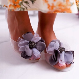 Lu Boo | Rubber Ballerinas Meliski Flowers White Candela 2
