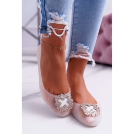 Lu Boo | White Rubber Ballerinas Meliski Rhinestones Palita 1
