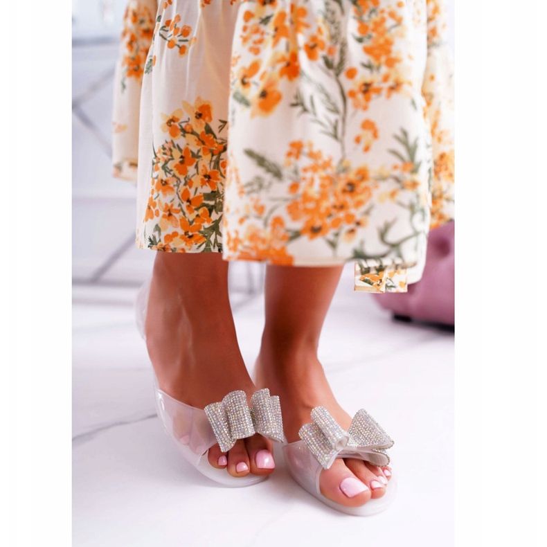 Lu Boo | Rubber Ballerinas Meliski Bow White Cindela 2