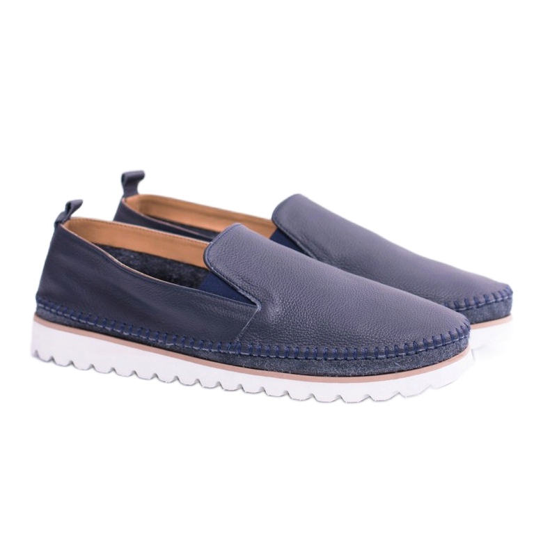 navy moccasins mens