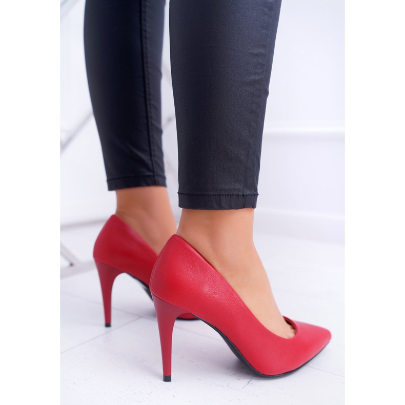 Sergio Leone Matt Pumps Stilettos Red Feliciana 2