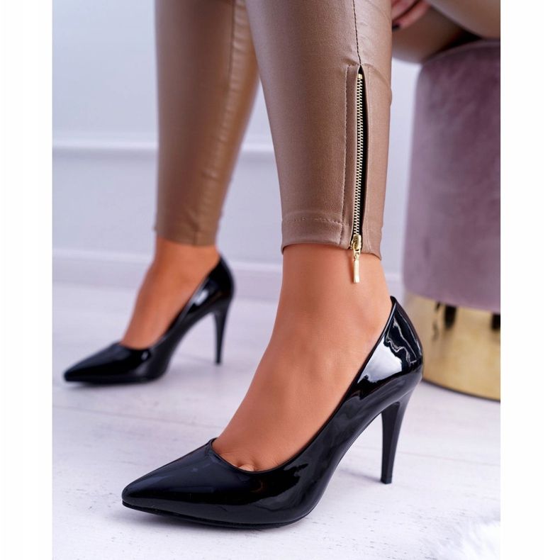 Sergio Leone Lacquered Pumps Stilettos Black Feliciana 1