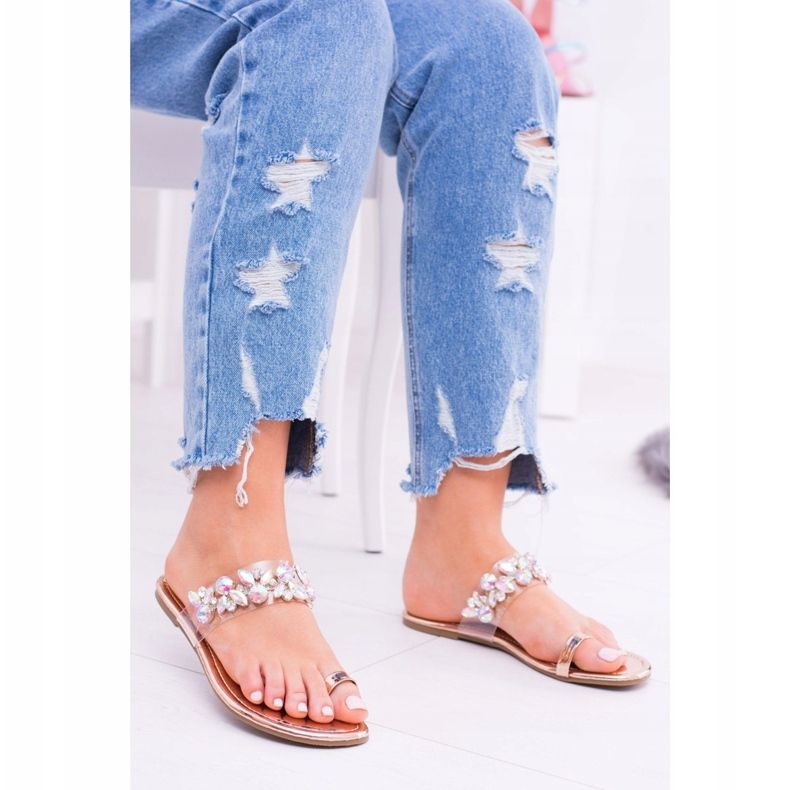 Lu Boo Elegant Golden Slippers Sequins Tanut 1