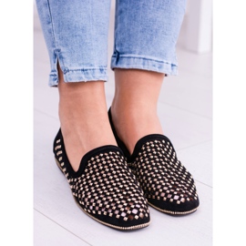 Lu Boo Black Openwork Ballerinas Lordsy Brads Carmar 1