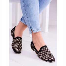 Lu Boo Black Openwork Ballerinas Lordsy Brads Carmar 2