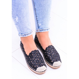Lu Boo Women's Black Espadrilles with Macarena Ballerinas 2