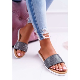 Lu Boo Women's Black Slippers With Sequins Goodies 1