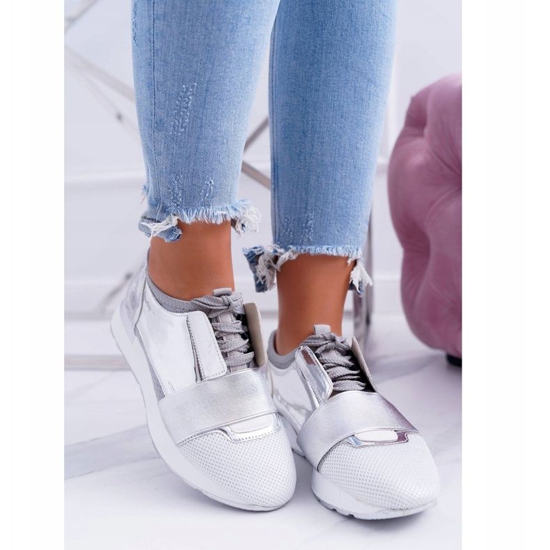 Lu Boo Women's Silver Sport Shoes Madoni grey 1