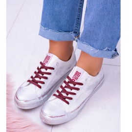 Big Star White Silver Plated Sneakers BB274014 2