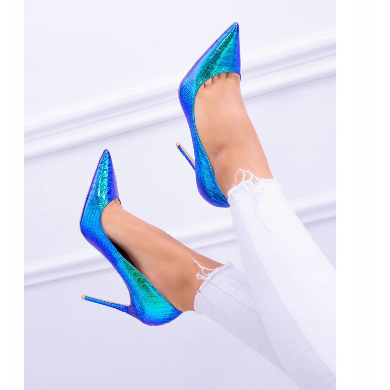 Women's High Heels Lu Boo Spitz Green Gasoline Glam multicolored 2