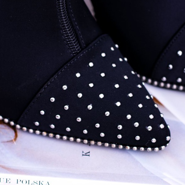 BUGO Black Suede Boots on a Regio Heel 2