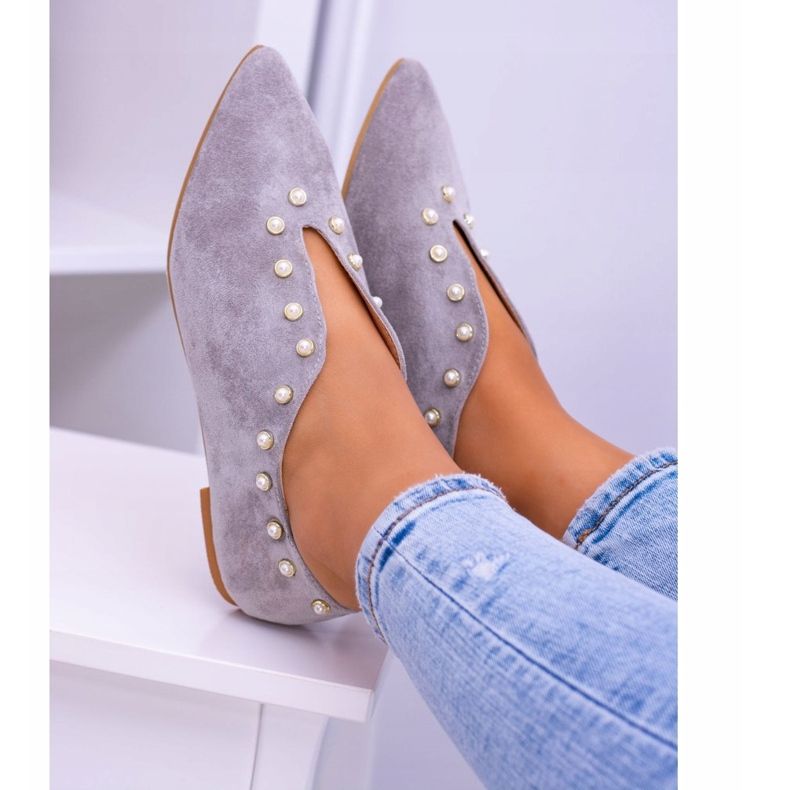 Lu Boo Gray Shoes With Cutouts Beads Merseo grey 1