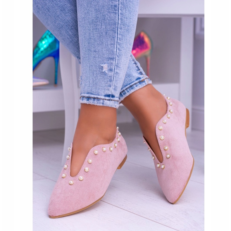 Lu Boo Pink Brogues With Cutouts Beads Merseo 1 Lu Boo Pink Brogues With Cutouts Beads Merseo 1