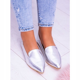 Silver Mirrored Women's Loafers Lu Boo Mireldo grey 2
