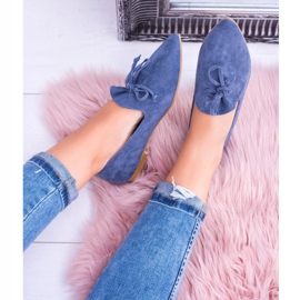 Lu Boo Navy Blue Ballerinas In Lordsy Spitz Suede Feliciano 1