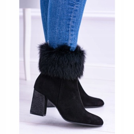 Women's Black Suede Boots With Laura Messi 1689 Fur 1