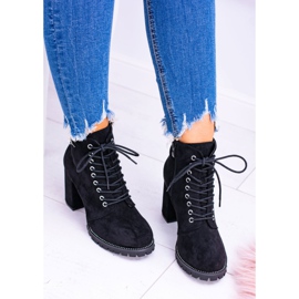 Lu Boo Black Suede Boots on a post with Halsey Rhinestones 2 Lu Boo Black Suede Boots on a post with Halsey Rhinestones 2