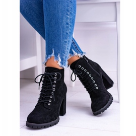 Lu Boo Black Suede Boots on a post with Halsey Rhinestones 1 Lu Boo Black Suede Boots on a post with Halsey Rhinestones 1