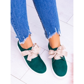 Butmil Green Leather Women's Loop Sneakers 2
