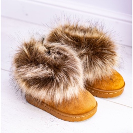 FRROCK Children's Snow Boots With Fur Camel Small Fox brown 2