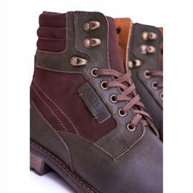 Neex Olive Leather Men's Warm Boots Grigor brown green 2