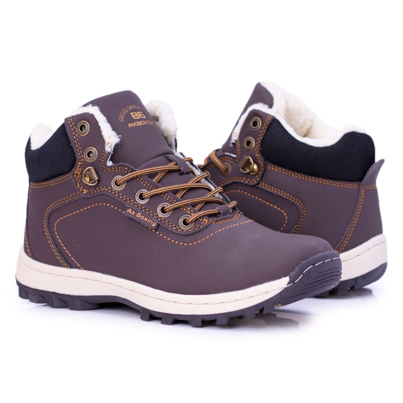 Ax Boxing Youth Brown Youth Men's Intenso Trekking Shoes with Fleece 1