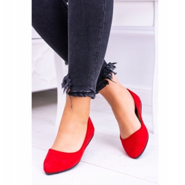 PS1 Red Women's Ballerinas Suede Dermeno 1