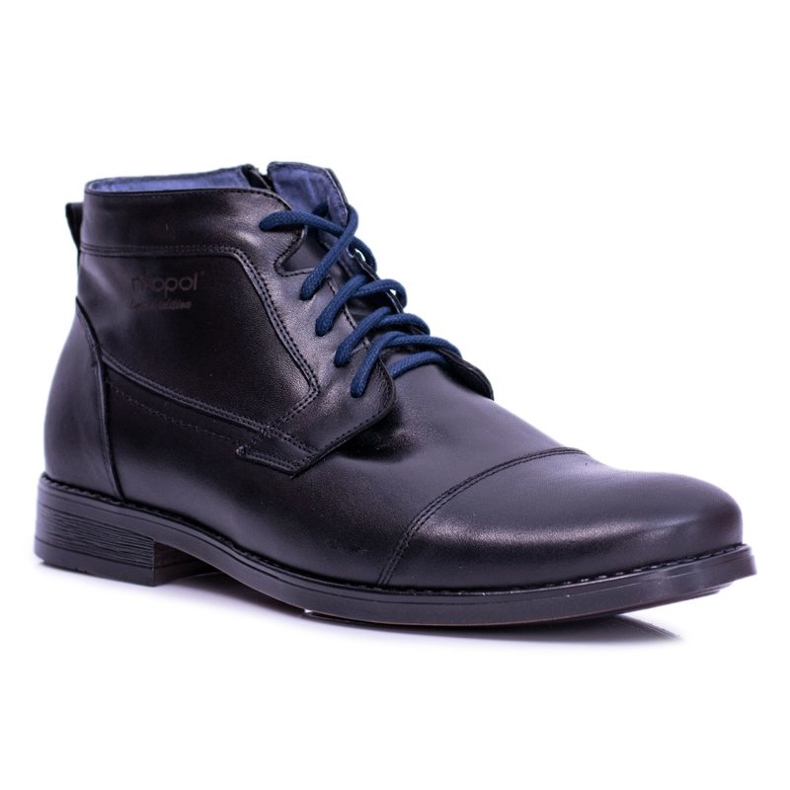 Nikopol Black Men's Leather Boots With A Zipper By Gregory 1