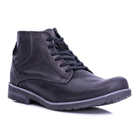 Men's Leather Boots With A Zipper Warm Black Komodo 731 1