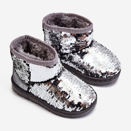 Children's Youth Warm Silver Snow Boots Sequins Shard grey 2 Children's Youth Warm Silver Snow Boots Sequins Shard grey 2