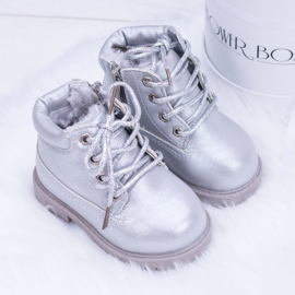 FRROCK Children's Silver Insulated Trappers Dexter Boots 2