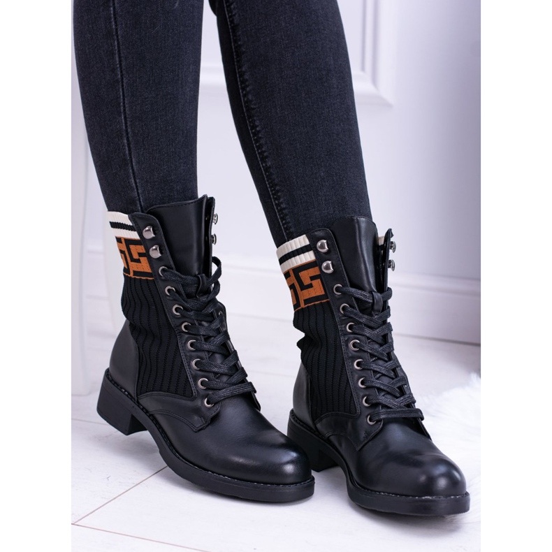 Women's Black Herse Sock Boots 2