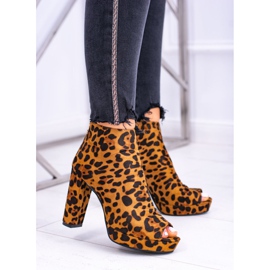 FRID Women's Boots On a Heel Open Toes Panther Temira brown 1